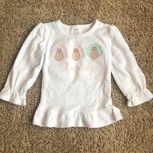 Thanksgiving embroidered turkey shirt